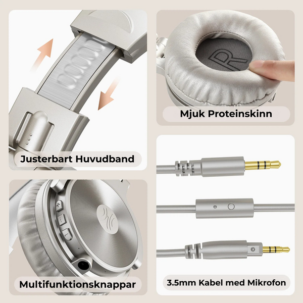 Trådlösa Hörlurar med Mikrofon – Bluetooth 5.2, 110h Speltid & HIFI-ljud för Musik, Samtal & Vardag