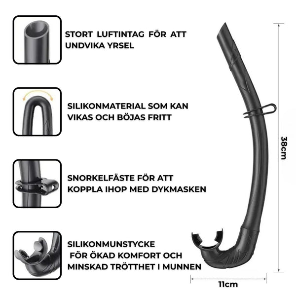 Mjuk Flexibel Snorkel i Silikon – Med Förvaringsfodral