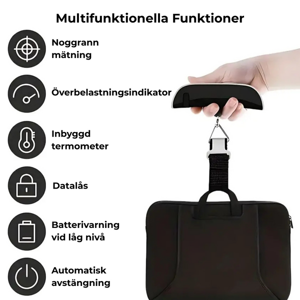 Elektronisk Resvåg 50 kg – Digital Bagagevåg med LCD-display & Temperaturmätning