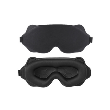 3D Sovmask i Minnesskum – Ljusblockerande, Bekväm & Reseklar Ögonmask för Sömn & Avslappning - Svart