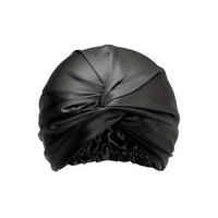 Silkesturban i 100% Mulberrysilke – Skyddar Håret & Minskar Friss - Svart