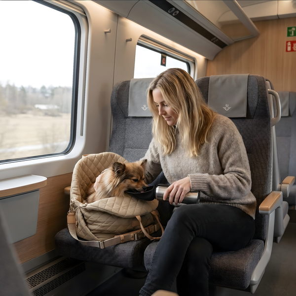 Genomtänkt Vattenflaska för Hund – Temperaturbevarande Termos med Utfällbar Skål
