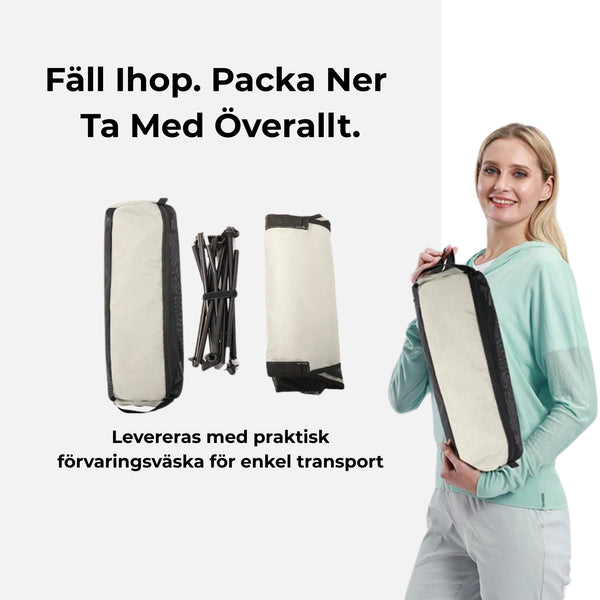 Hopfällbar Campingstol med Hög Rygg & Nackstöd
